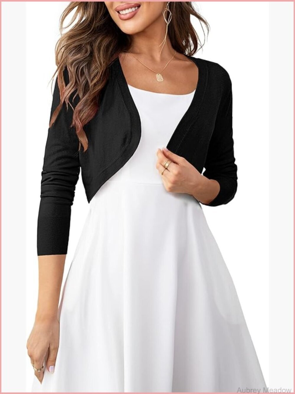 Cropped Cardigan Bolero Shrug Long Sleeve Open Front S-XL